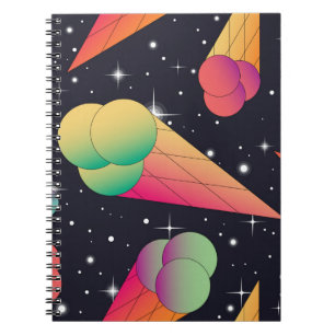 Caderno Espiral O padrão perfeito do sorvete de tendências. Cone