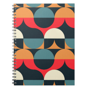 Caderno Espiral O padrão uniforme de ilusão dos círculos.