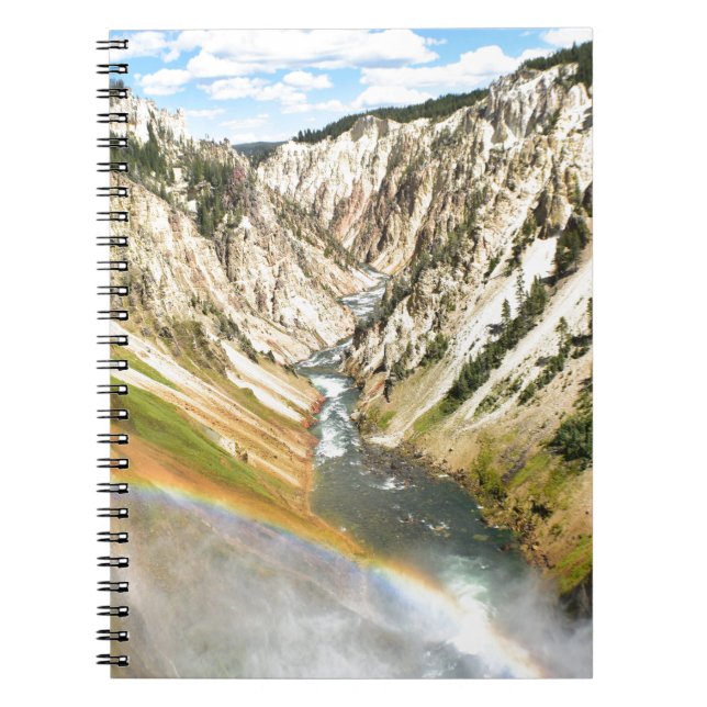 Caderno Espiral O parque de Yellowstone abaixa quedas (Frente)