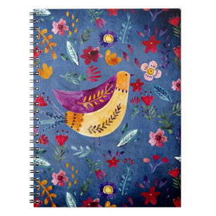 Caderno Espiral O Pássaro Anormal no Jardim da Flor