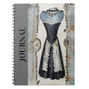 Caderno Espiral O pequeno Diário Negra de Vestido Negra do Fashion