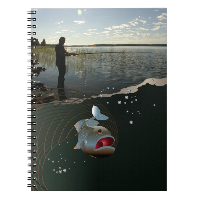Caderno Espiral O pescador ​ ​ ​ ​ ​ ​. Pesca feliz (Frente)