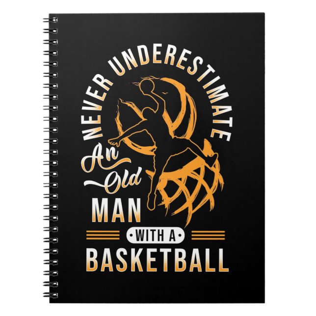 Caderno Espiral O Poder Do Velho Com Um Basquete (Frente)