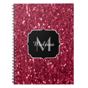 Caderno Espiral O preto vermelho-magenta vermelho-escuro brilha Mo