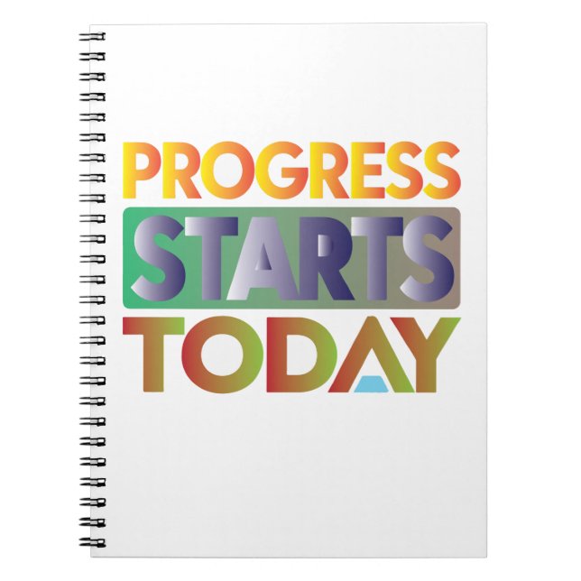 Caderno Espiral O Progresso Começa Hoje (Frente)