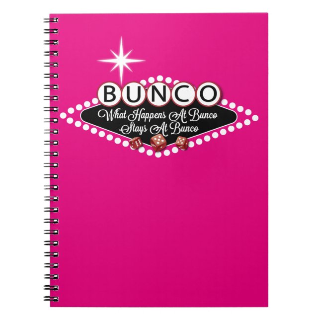 Caderno Espiral O que acontece em estadas de Bunco no divertimento (Frente)