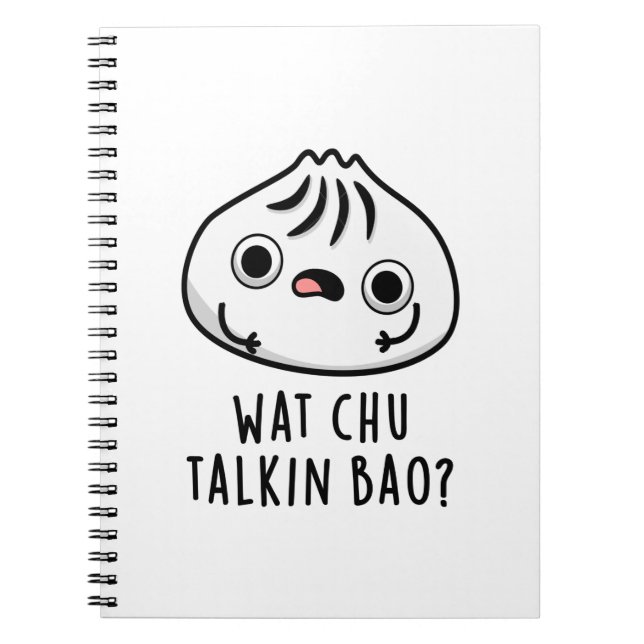 Caderno Espiral O Que Chu Falkin Bao Funny Dimsum Pun (Frente)