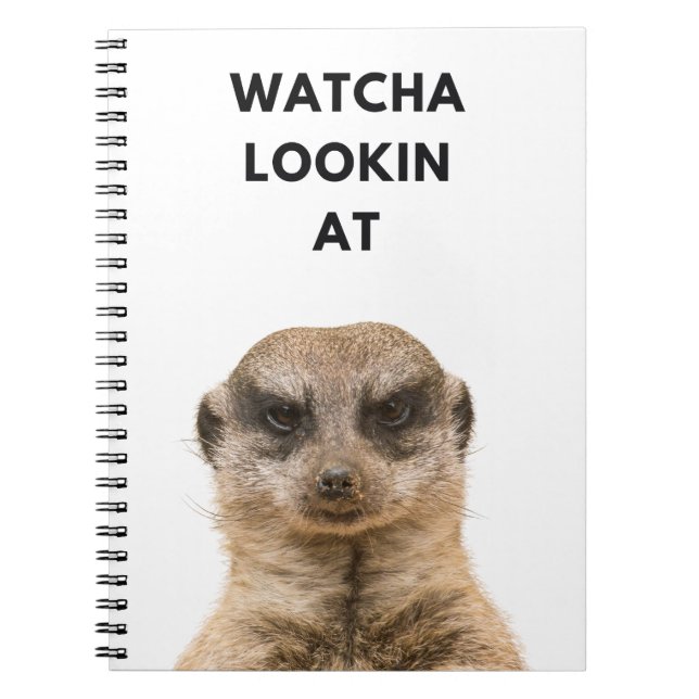 Caderno Espiral O Que Está Olhando? - Grumpy Meerkat (Frente)