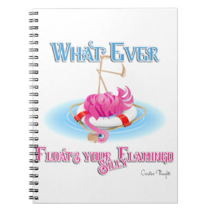 Caderno Espiral O que flutuar seu Bobo Flamingo