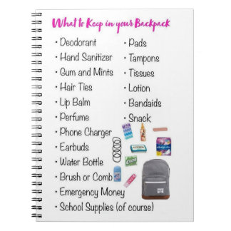 Caderno Espiral O que guardar na sua mochila