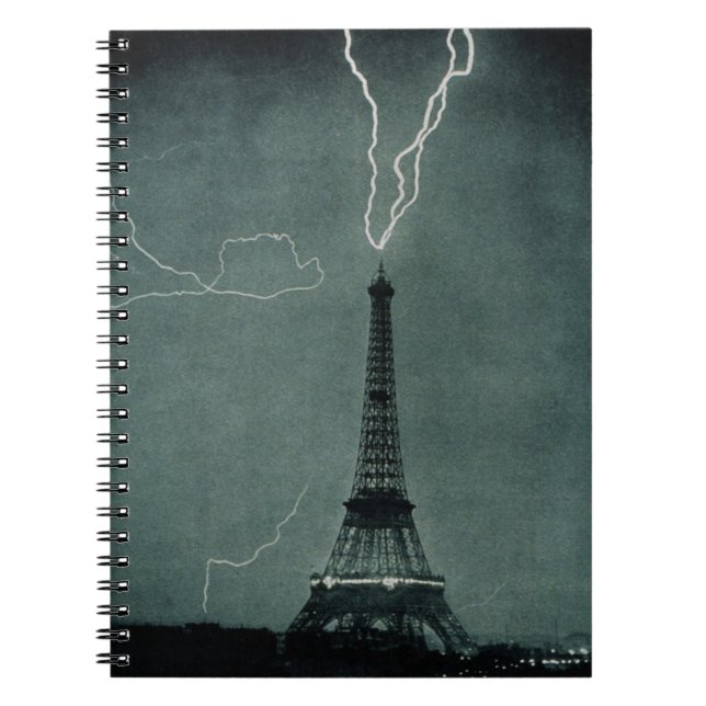Caderno Espiral O raio atinge a torre Eiffel (Frente)
