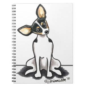 Caderno Espiral O rato Terrier Tricolor senta bonito