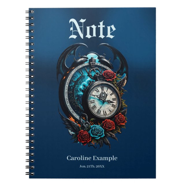 Caderno Espiral O Relógio Na Mista do Infinito. (Frente)