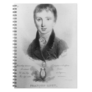 Caderno Espiral O retrato de Franz Liszt (1811-86) envelheceu 11