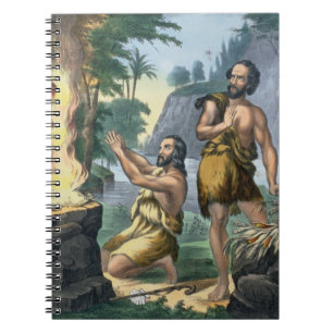 Caderno Espiral O sacrifício de Cain e de Abel, de um impressão