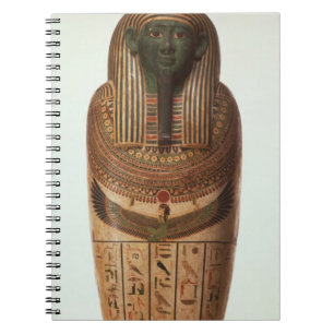 Caderno Espiral O sarcófago de Psamtik mim (664-610 BC) tarde por