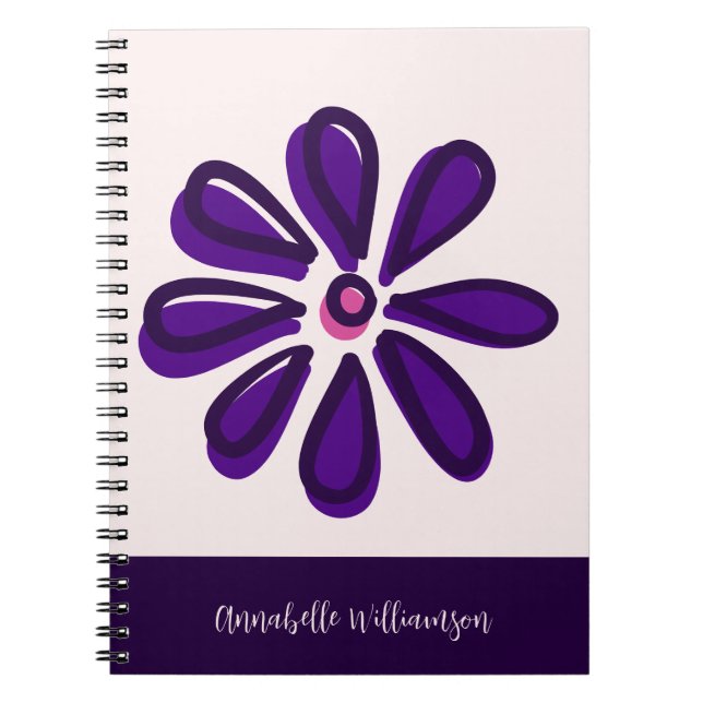 Caderno Espiral O Script Trendy Fonte Seu Nome Roxo Dodle (Frente)