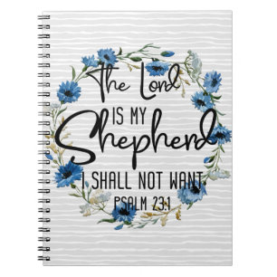 Caderno Espiral O Senhor É Meu Pastor Salm 23:1 Verso Bíblia