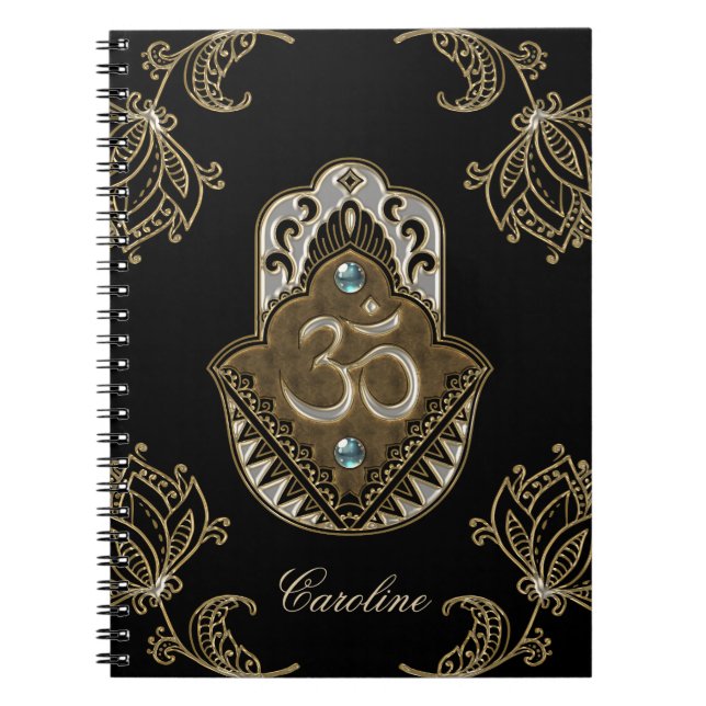 Caderno Espiral O símbolo elegante Ohm. (Frente)