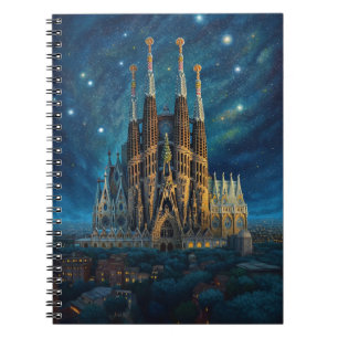 Caderno Espiral O Sonho Estrelado de Gaudi   Barcelona Sagrada Fam