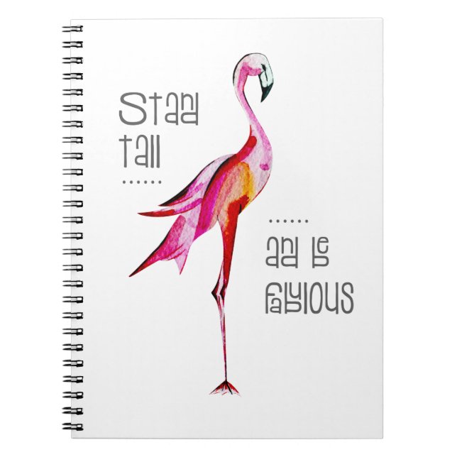Caderno Espiral O suporte do flamingo alto seja presente engraçado (Frente)