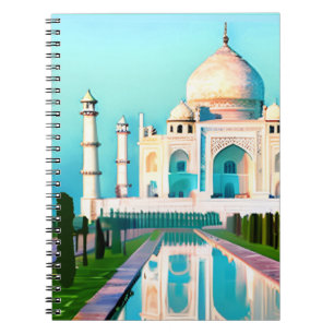 Caderno Espiral O Taj Mahal sob um céu amanhecer