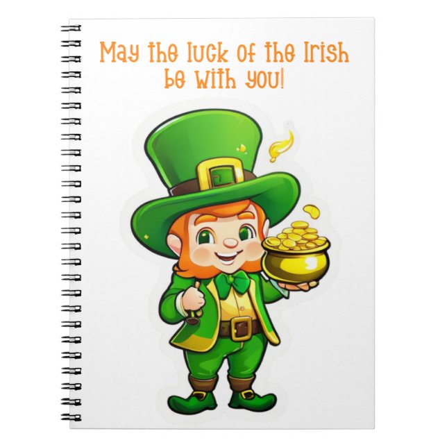 Caderno Espiral O tesouro de Lucky Leprechaun (Frente)