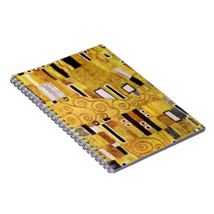 Caderno Espiral O teste padrão do beijo por Gustavo Klimt, arte