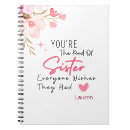 Caderno Espiral O tipo de notebook da irmã - presente personalizad