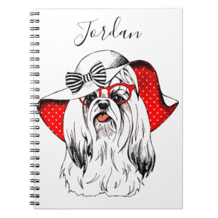 Caderno Espiral O tiro da forma de Yorkie adiciona seu nome