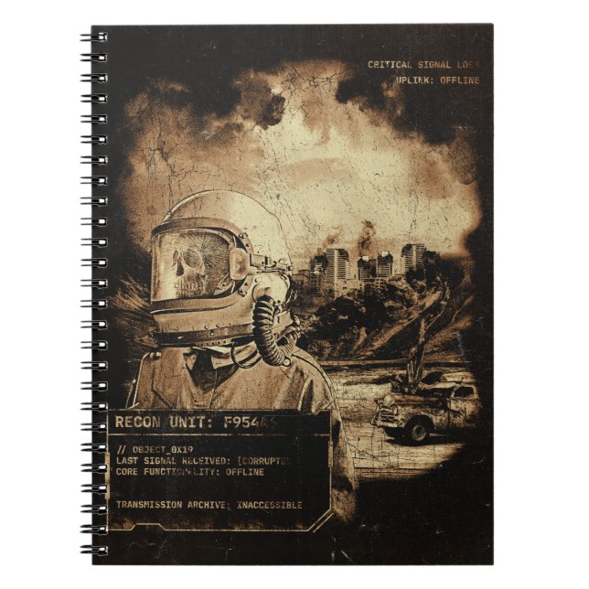 Caderno Espiral O Último Sinal - Streetwear Techno-Dystopian (Frente)