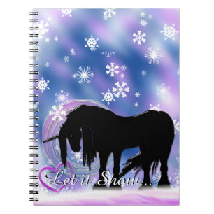 Caderno Espiral O Unicórnio Preto Místico (Deixem-No Neve)
