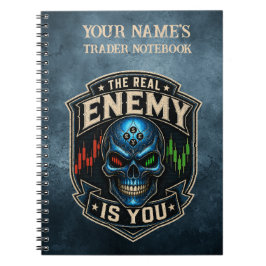 Caderno Espiral O Verdadeiro Inimigo É Você Blue Grunge