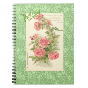 Caderno Espiral O verde cor-de-rosa dos rosas de Catherine Klein