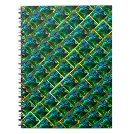 Caderno Espiral O verde parece esmeralda, sob gratificação dourada