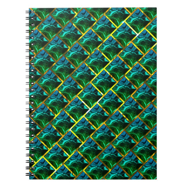 Caderno Espiral O verde parece esmeralda, sob gratificação dourada (Frente)