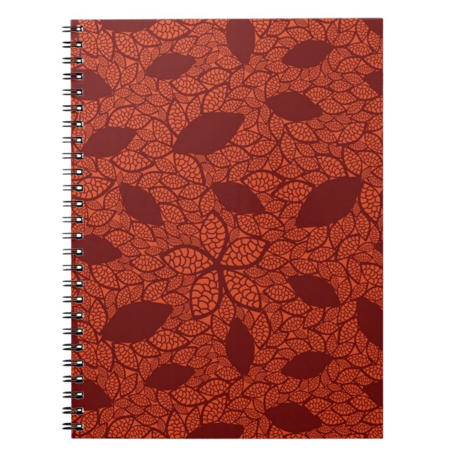 Caderno Espiral O vermelho deixa o teste padrão na laranja (Frente)