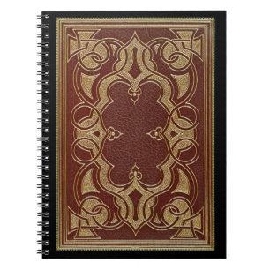 Caderno Espiral O vintage dourou a capa do livro de couro