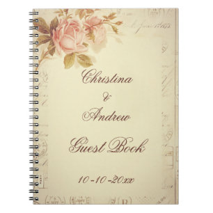 Caderno Espiral O vintage Paris carimba o livro de hóspedes chiqu