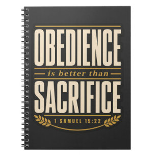 Caderno Espiral Obediência é Melhor do que Sacrifício Fé Cristã