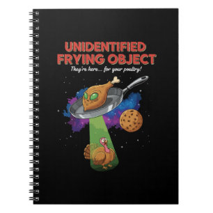 Caderno Espiral Objeto Frito Não Identificado Piada Alienígena UFO
