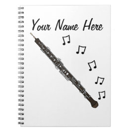 Caderno Espiral Oboe Oboist Woodwind Músico Personalizado de Profe