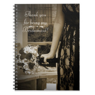 Caderno Espiral Obrigado da dama de honra você presente