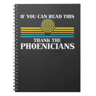 Caderno Espiral Obrigado de Professores de História da Phoenicia