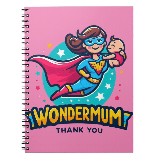 Caderno Espiral Obrigado, Mãe! Camiseta (Frente)