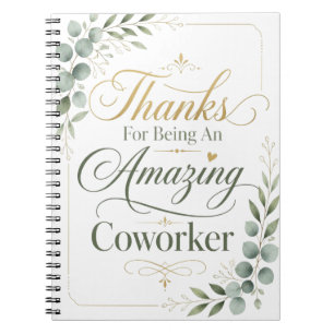 Caderno Espiral Obrigado por Ser um Colega de Trabalho Incrível