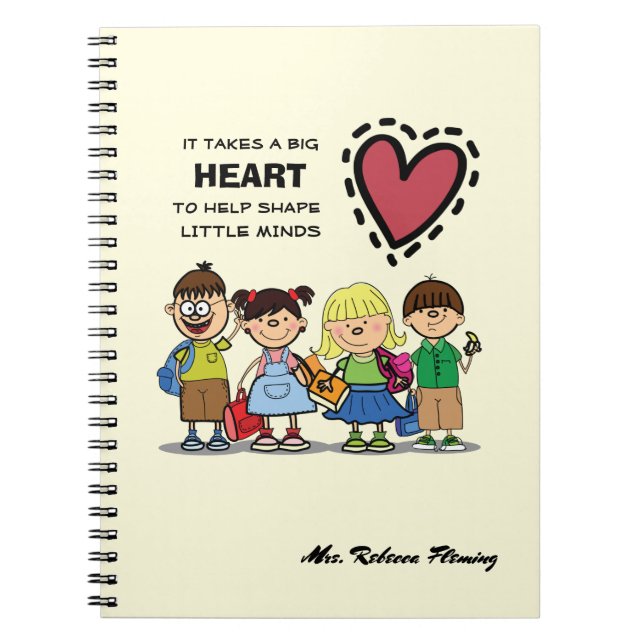 Caderno Espiral Obrigado, Professor. Presente de Nome Personalizad (Frente)