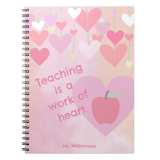 Caderno Espiral Obrigados de Apreciação do Professor Monograma do  (Frente)