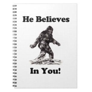 Caderno Espiral Observação de Bigfoot Sasquatch - acredita em vo