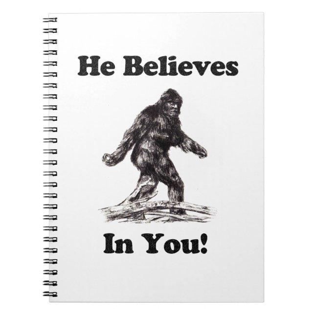 Caderno Espiral Observação de Bigfoot Sasquatch - acredita em você (Frente)